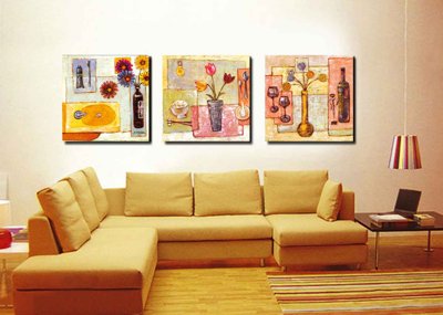 File ảnh Tải tranh bộ ghép 3 tấm trang trí trừu tượng #59 (gốc) cho trang trí nhà hàng