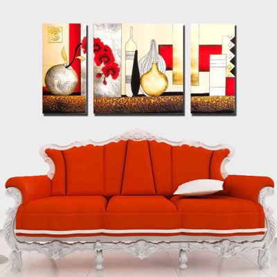 Download file gốc Tải tranh bộ ghép 3 tấm trang trí trừu tượng #61 (in lụa) nghệ thuật