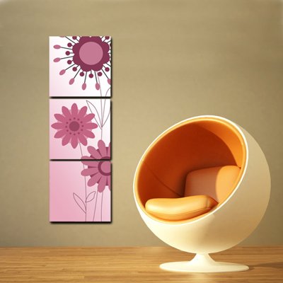 File gốc Tải tranh ghép bộ 3 tấm những bông hoa #22 (in lụa) họa tiết 3D