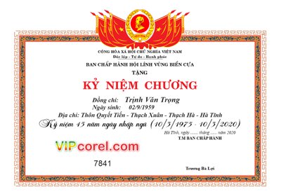 File gốc Tặng Kỷ niệm chương kỷ niệm 45 năm ngày nhập ngũ (PNG) chất lượng cao