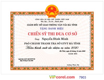 File tranh Tặng danh hiệu chiến sĩ thi đua cấp cơ sở file corel (file gốc) chuẩn màu in