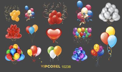 File gốc Tổng hợp ảnh bóng bay tách nền PNG (in tráng gương) ốp tường