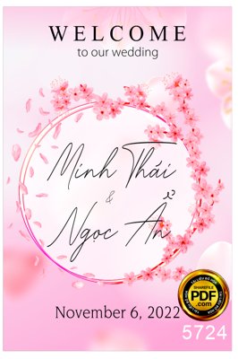 Tải file gốc Tổng hợp Bảng Welcome to the Wedding mẫu đẹp (in khổ lớn) quảng cáo