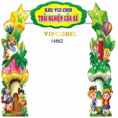 Ảnh gốc Tổng hợp mẫu cổng trang trí trường mầm non (độ nét cao) in mica