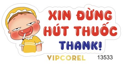 File gốc Tem dán Xin đừng hút thuốc - Thank! file corel (phong cách) cổ điển