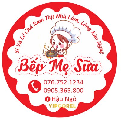 File gốc Tem decal Bếp mẹ và sữa thịt nhà làm file corel (trang trí) cho phòng khách