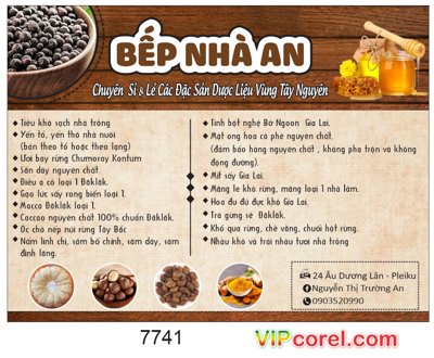 Tải file Tem nhãn Bếp Nhà An - dược liệu vùng Tây Nguyên (gốc) làm tranh trang trí