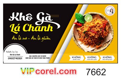 File in trần Tem nhãn Khô gà lá chanh file vector corel (file gốc) phong thủy