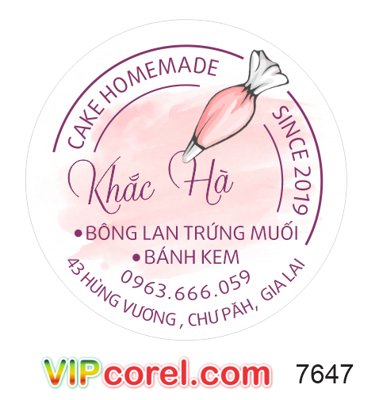 Download file Tem nhãn Khắc Hà - bông lan trứng muối - bánh kem (chuẩn in) chất lượng cao