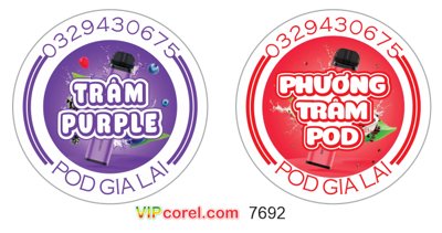 Tải về hình ảnh gốc Tem nhãn Phương Trâm POD thuốc lá điện tử file corel sắc nét