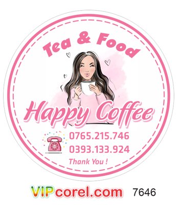 File gốc Tem nhãn Tea & Food happy Coffee file corel (Filetranh.com) Tem nhãn Tea & Food happy Coffee file corel
