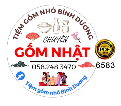 File tranh Tem nhãn Tiệm gốm nhỏ Bình Dương - Gốm Nhật (ảnh gốc) in trần xuyên sáng