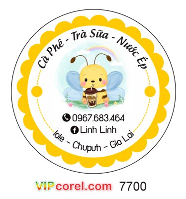 File gốc Tem nhãn cà phê - trà sữa - nước ép Linh Linh file corel (PNG) trong suốt (transparent)