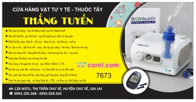 File gốc Tem nhãn cửa hàng vật tư y tế - thuốc tây Thắng Tuyền (in mica) làm bảng hiệu