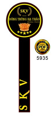 File gốc Tem nhãn dán lắp chai Skv đông trùng hạ thảo - Nhung Hươu (phiên bản chuẩn) để in ấn