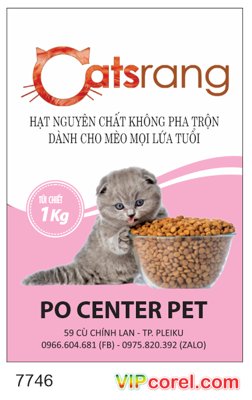 File tranh Tem nhãn mác Catsrang - hạt thức ăn cho mèo file corel (file gốc) chủ đề phong thủy