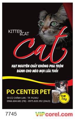 File in trần Tem nhãn mác thức ăn hạt cho mèo file vector (bản gốc) trời sao