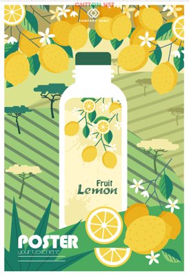 Tải file gốc Tem nhãn nước chanh ép - Fruit Lemon file CDR (bản PSD) gốc