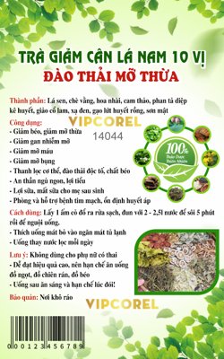 File ảnh Tem nhãn trà giảm cân lá nam 10 vị file corel (gốc) in PP, decal