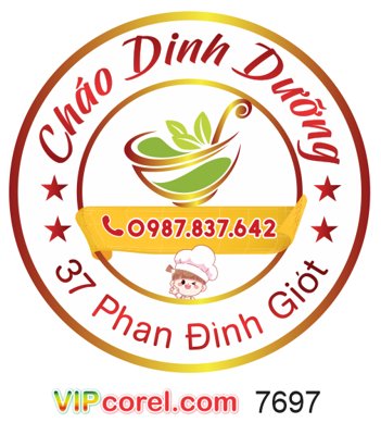File in ấn Tem nhãn tròn Cháo Dinh Dưỡng file vector corel (bản gốc) chất lượng cao