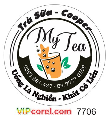 Tải file Tem nhãn tròn My Tea - Trà sữa - cooper file vector (gốc) làm file in ấn