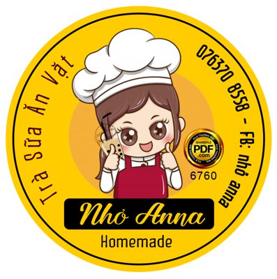 File tranh Tem nhãn tròn Trà sữa ăn vặt Nhỏ Anna - homemade (ảnh gốc) không bị mờ