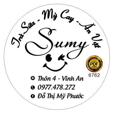 Tải file Tem nhãn tròn Trà sữa - mỳ cay - ăn vặt Sumy file corel (gốc) in tranh tráng gương