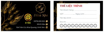 File in ấn Thẻ liệu trình Diva Spa file corel (bản gốc) sắc nét