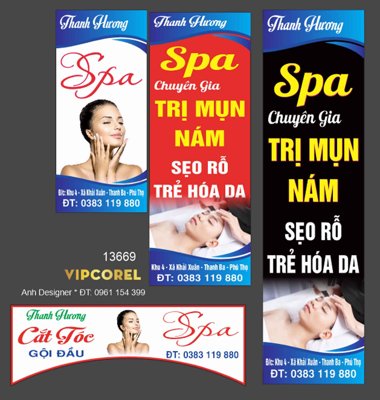 File gốc Thanh Hương Spa - Cắt tóc gội đầu file corel (in tráng gương) sang trọng