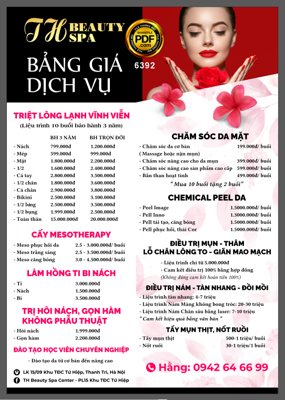 Tải file Thiết kế Bảng giá dịch vụ TH Beauty Spa file coreldraw (gốc) chủ đề tôn giáo