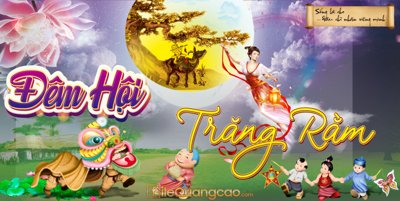 File in trần Thiết kế Backdrop Trung Thu 2019 mẫu #19 file CDR (bản gốc) phong cảnh