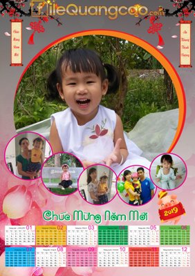 File gốc Thiết kế lịch tết happy new year 2020 gia đình file CDR (chuẩn CMYK) cho nhà in