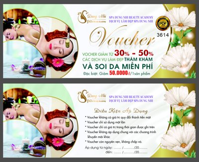 File ảnh Thiết kế voucher spa Dung Nhi file corel (gốc) dùng in Pano