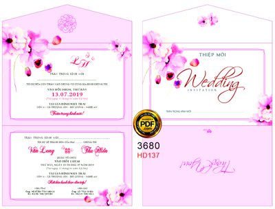 Tải file gốc Thiệp cưới Hoài Nam và Ngọc Anh mã thiệp HD137 (in khổ lớn) không vỡ