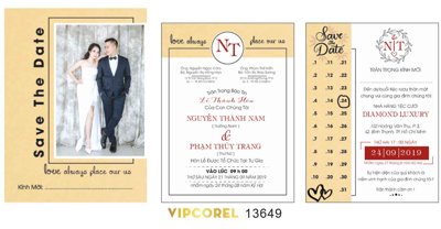 File tranh Thiệp cưới Thành Nam và Thùy Trang file corel (file gốc) chuẩn màu in