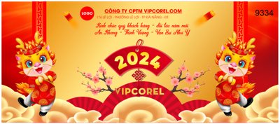 Tải file Thiệp chúc mừng năm mới xuân 2024 vector #10 (PSD) cho in tranh 3D