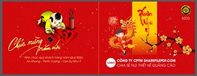 Tải file Thiệp chúc tết xuân Quý Mão 2022 #12 file corel (gốc) in tranh tráng gương
