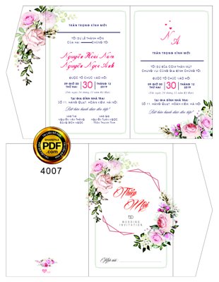 Tải file gốc Thiệp mời Hoài Nam và Ngọc Anh mã HD111 file corel (in khổ lớn) không mờ