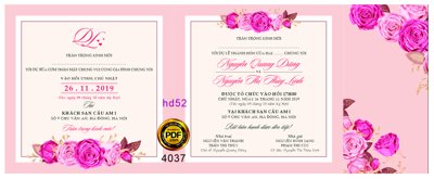 Tải file Thiệp mời Quang Dũng và Thùy Linh mã HD52 file corel (ảnh gốc) 300dpi Thiệp mời Quang Dũng và Thùy Linh mã HD52 file corel