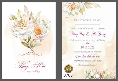 Tải file tranh Thiệp mời Thông Duy và Hà Dung #16 file corel (ảnh gốc) ngay