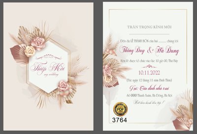 File ảnh Thiệp mời Thông Duy và Hà Dung #17 file corel (gốc) in biển hiệu