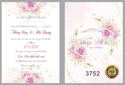 File gốc Thiệp mời Thông Duy và Hà Dung #5 file corel (cho in 3D) độc đáo