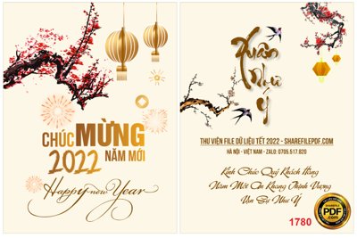 File gốc Thiệp tết chúc mừng năm mới 2022 #1 file PDF & CDR (trang trí) cho phòng khách