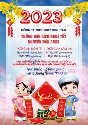 File gốc Thong bao nghi tet (4) (in lụa) hoa văn cổ điển