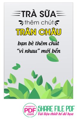 File tranh gốc PSD Trà sữa thêm chút trân châu - bạn bè thêm chút "vì nhau" mới bền còn nguyên layer