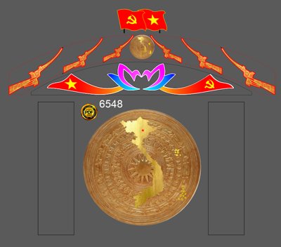 File PSD Trang trí cổng chào quân đội - trống đồng truyền thống (bản gốc) đã tách nền