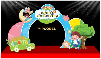 Tải file Trang trí cổng trường 2025 file corel (PSD) cho in tranh 3D