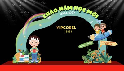 Tải file gốc Trang trí cổng trường chào năm học mới 2024 file corel (in không vỡ ảnh)
