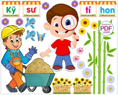 File tranh Trang trí phòng học - Kỹ sư tí hon #2 file PDF & CDR (gốc) phong cách tối giản