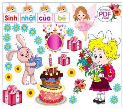 Ảnh gốc Trang trí phòng học - sinh nhật của bé file PDF & CDR (siêu chi tiết) để in ấn